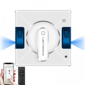 Fönsterputsrobot Liectroux YW509 – 4-vägs vattensprutning, fönsterputsrobot för hemmet (glas, golv, väggar), robotdammsugare för fönster, intelligent navigering, trippelt säkerhetssystem, fungerar på ramlösa ytor, fjärrkontroll och appstyrning.